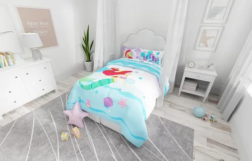 Miniatura 6 de The Little Mermaid Ariel - Juego de sábanas de microfibra súper suave para niños (producto oficial de Disney) por Franco