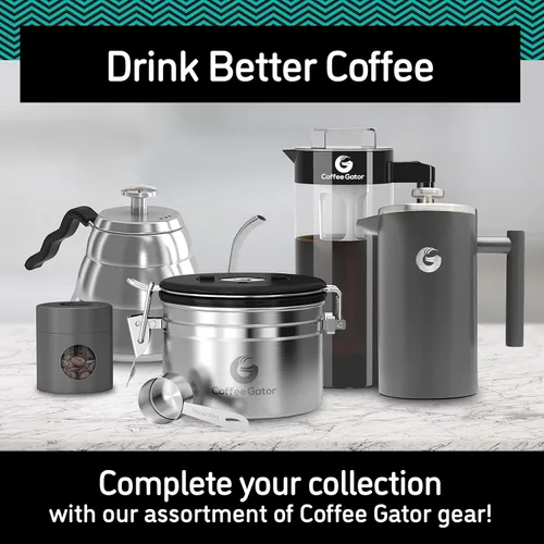 Miniatura 9 de Coffee Gator cafetera a presión SS, Acero inoxidable Plateado