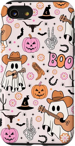 Miniatura 18 de Spooky Ghost Cowboy Cute Halloween Boo Western Retro Pastel Case for iPhone 17