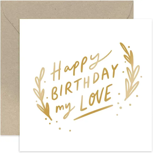 Old English Co. - Tarjeta de cumpleaños para novio, novia, marido o esposa, bonita tarjeta de cumpleaños con texto en inglés «Happy Birthday My