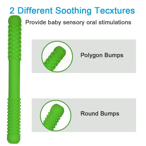 Miniatura 3 de Tubos de dentición huecos para bebés, niñas y niños, paquete de 6 tubos de silicona para bebés con mordida de lactancia, pajitas masticables