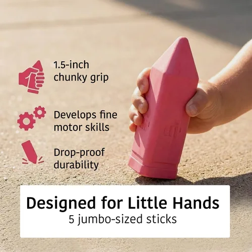 Miniatura 3 de Urban Infant Tiza para acera no tóxica para niños pequeños de 1 a 3 años y niños, tiza gigante lavable para exteriores, original Producto original