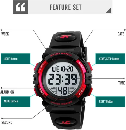 Miniatura 2 de Boys Watch Digital Sports Waterproof Outdoor Kids Watches Alarm Clock 1224 H Stopwatch Calendar 3-15 Year Old Boys Girls Wristwatch