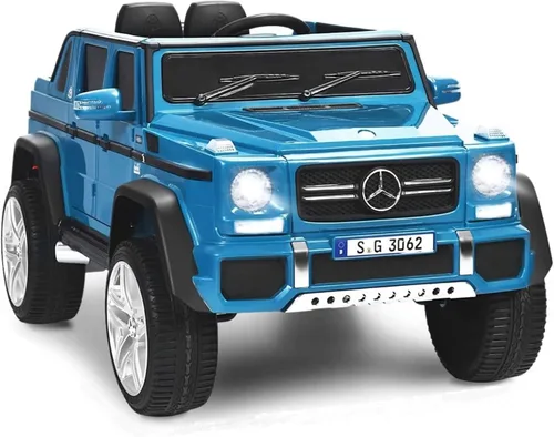 Miniatura 10 de HONEY JOY vehículo eléctrico para paseo con licencia Mercedes-Benz Maybach G650, camión con batería de 12 V, juguetes con luces LED, música, Rosa