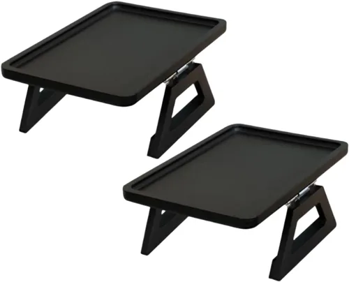 Miniatura 19 de Shamrock Home Mesa Bandeja de Bambú para Brazo de Sofá, Mesa Bandeja con Clip para Sofás. Bandeja de Brazo de Sofá para Cenas de TV, Controles