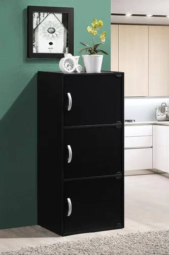 Miniatura 5 de HODEDAH IMPORT Estantería Librero de 3 Estantes, Negro