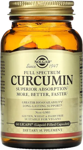 Miniatura 4 de Curcumina de amplio espectro Solgar 185x mejor biodisponibilidad, cápsulas blandas de extracto líquido de cúrcuma, No Model, 1 paquete, 1
