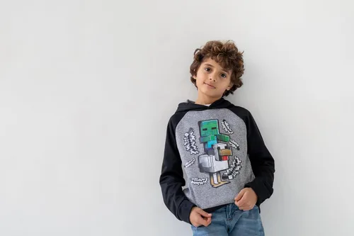 Miniatura 2 de Minecraft Creeper Zombie Steve - Sudadera con capucha de forro polar para niños pequeños a grandes