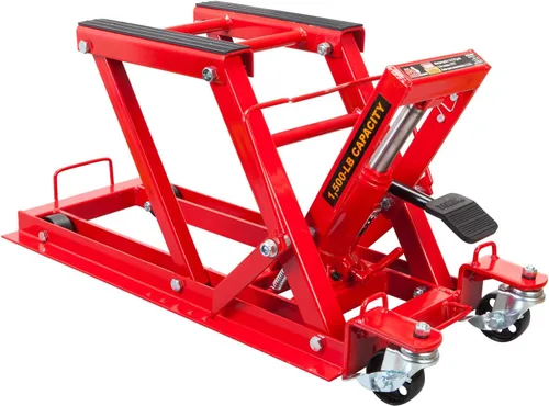BIG RED Gato Hidráulico de 1.500 lbs para Motocicleta, Mesa de Elevación para Deportes de Potencia Operada por Tijera para Moto, ATV, Bicicleta de