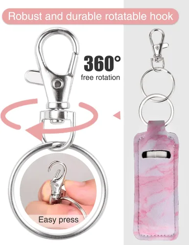 Miniatura 2 de Meiiy Chapstick Soporte para bálsamo labial, funda para lápiz labial, soporte para brillo de labios con gancho, 3 piezas de relleno de calcetines