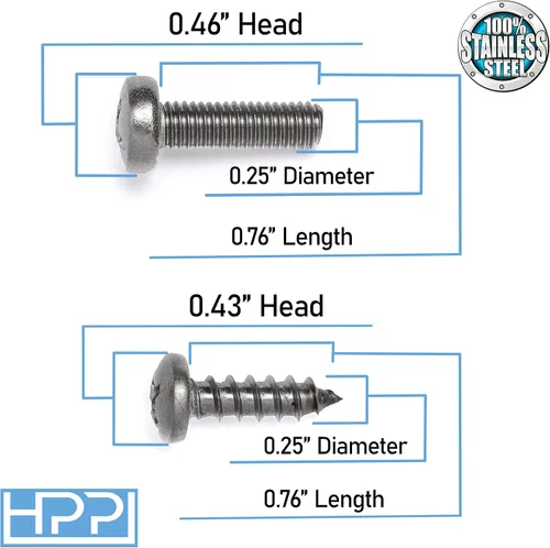 Miniatura 4 de Tornillos para placas de automóvil HPP, equipo original, Acero inoxidable