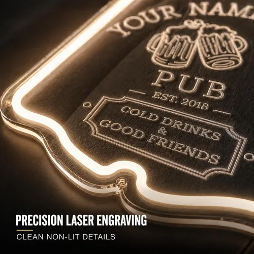 Miniatura 4 de Letrero de barra de neón personalizado para bar en casa, hecho a mano, regulables, personalizables, barras de neón 3D, letrero de luz de cerveza