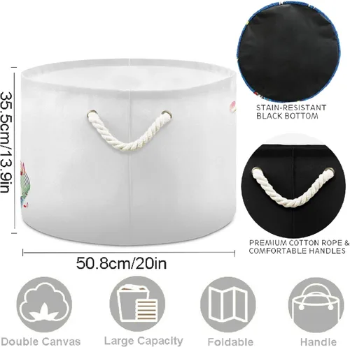 Miniatura 3 de visesunny Cesta de almacenamiento de notas musicales coloridas, cesta de tela de lona, organizador de juguetes, caja de almacenamiento, cesta