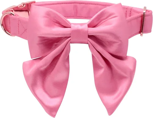 Miniatura 8 de Lionet Paws Collar de perro con pajarita, cómodo collar de seda para perro con pajarita desmontable para perros grandes, cuello de 16 a 24 pulgadas