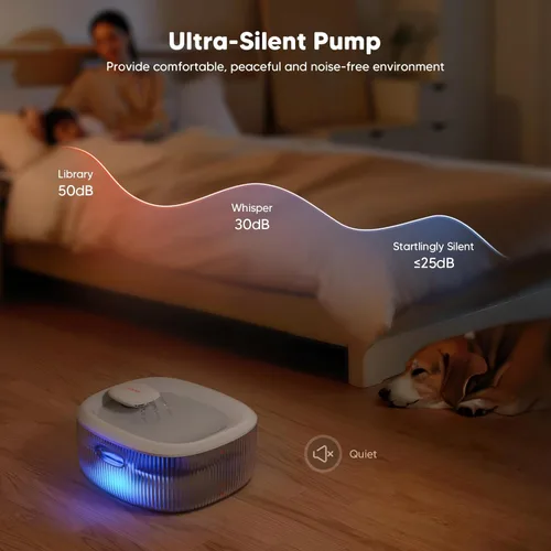 Miniatura 3 de WOPET Fuente de agua para perros grandes, fuente automática de agua para perros y gatos, dispensador de agua para mascotas con 2 filtros, bomba