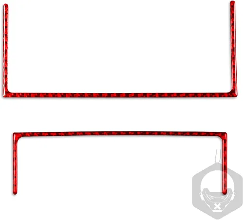 Miniatura 2 de 2 piezas de caja de almacenamiento para palanca de cambios, marco de fibra de carbono suave real para interior de coche, cubierta de cenicero, tira