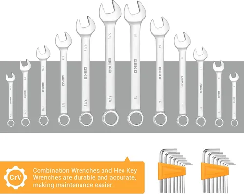 Miniatura 7 de DEKOPRO - Llave de zócalo para reparación automática 168 piezas