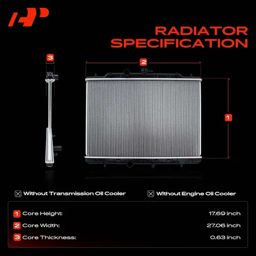 Miniatura 3 de A-Premium Conjunto de radiador de refrigerante del motor compatible con Nissan Rogue 2008-2013, Rogue Select 2014-2015, X-Trail 2013, L4 2.5L