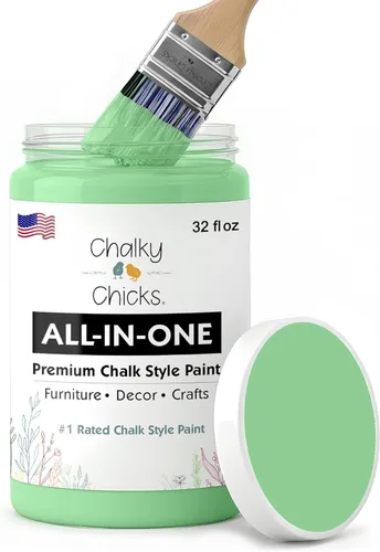 Miniatura 128 de Chalky Chicks - Pintura mate a la tiza, no requiere lijado, 4 onzas líquidas, color gris oscuro (Gun Metal Gray), para muebles, pintura sin Gris