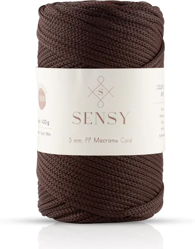 Miniatura 118 de Sensy - Cuerda de poliéster prémium de 0.197 in, 104 yardas, 100% polipropileno, cordón de macramé de 0.197 in, cuerda de ganchillo para bolsa