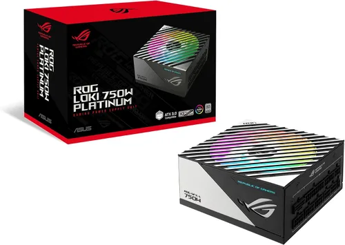 ASUS ROG Loki SFX-L 750W Platino (Fuente de alimentación totalmente modular, 80+ Platino, Certificado Lambda A, Ventilador PWM ARGB de 120mm, Aura