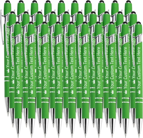 Miniatura 16 de STREADVE Bolígrafos personalizados personalizados con nombre grabado, logotipo, texto, bolígrafos de escritura suave, regalo personalizado para Negro