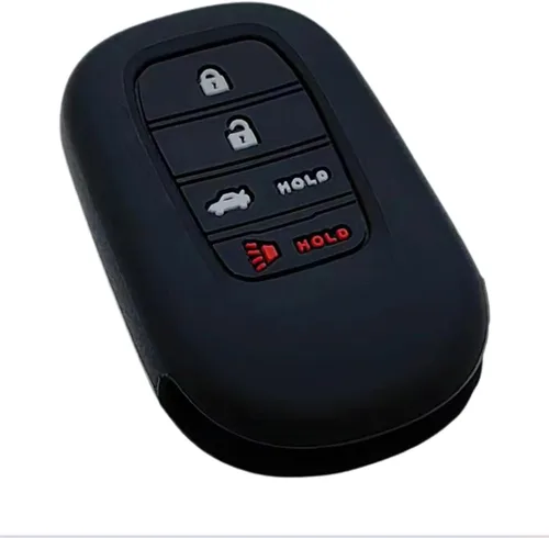 Miniatura 4 de REPROTECTING Funda de goma de silicona para llavero compatible con Honda Accord Civic CR-V Sport SI EX EX-L Touring 2022-2026 (negro/azul, 4 botones)