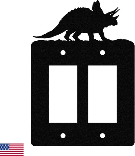 Miniatura 17 de Cubierta de Interruptor de Luz de Acero Americano, Cubierta de Enchufe con Decoración de Dinosaurio, Cuerpo de Tiranosaurio T-Rex, Interruptor