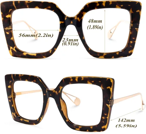 Miniatura 5 de Zeelool Gafas de lectura cuadradas de gran tamaño con bloqueo de luz azul para mujeres Qatar ZOP01892