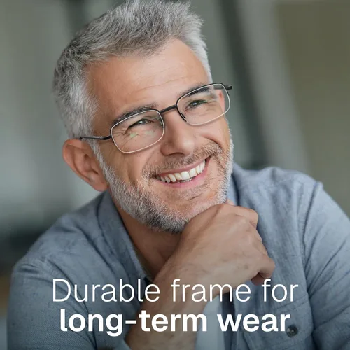 Miniatura 2 de NOVIVON 1.0 - Lentes de lectura de metal para hombre, lectores duraderos con filtro de luz azul, visión clara