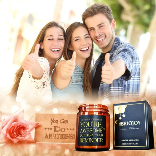 Miniatura 6 de Regalos para mujeres y hombres – Vela inspiradora relajante para aliviar el estrés – Amistad, regalo de cumpleaños para su hermana, esposa, novia