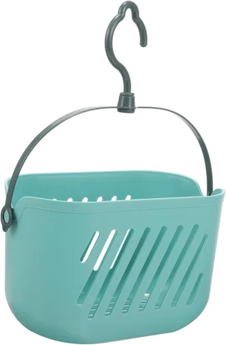 Ipetboom Cesta de ducha colgante para ducha, cesta de plástico portátil, organizador de cocina, cesta de almacenamiento con gancho para el hogar,