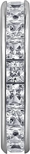 Miniatura 3 de Tienda Collection Platinum-Plated Sterling Silver Infinite Elements Cubic Zirconia Channel Princess-Cut All-Around Band Ring