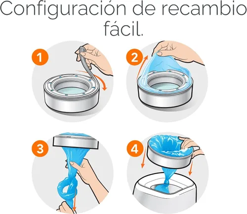Miniatura 6 de Paquete de recarga redonda Diaper Genie Essentials de 4 Contiene hasta 1280 pañales para recién nacidos Cuenta con película continua sin perfume