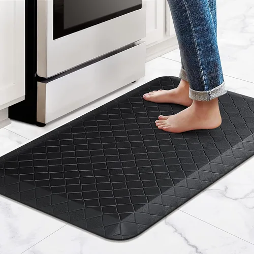 Miniatura 46 de HappyTrends Alfombras antifatiga para cocina, 4/5 pulgadas de grosor, antideslizantes, impermeables, ergonómicas, cómodas para cocina, suelo, hogar