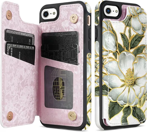 Miniatura 53 de NNH Funda tipo cartera compatible con iPhone Xs Max con bloqueo RFID, ranuras para tarjetas, folio de piel sintética, función atril, doble cierre