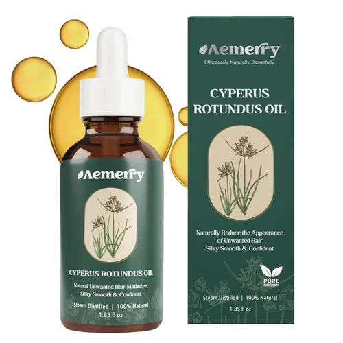 Aceite Cyperus Rotundus: Aceite natural de Cyperus Rotundus para depilación, suero inhibidor puro del cabello, ralentiza y reduce el recrecimiento