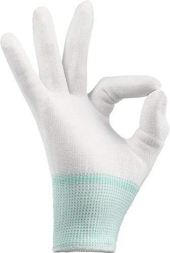 Miniatura 4 de SATINIOR 12 pares de guantes de acolchado con agarre a máquina, guantes de acolchado para movimiento libre (tamaño mediano, verde)