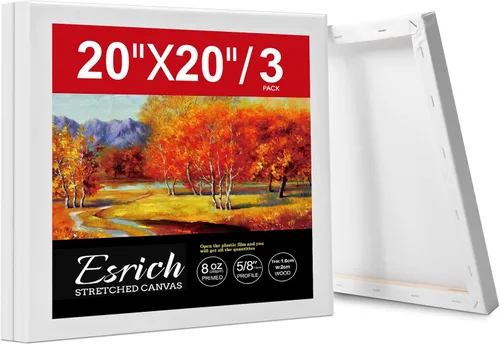 Miniatura 21 de ESRICH Paquete de 40 lienzos entelados para pintar de 8x10, lienzos en blanco para pintar - Algodón imprimado, lienzos de arte para pintura al óleo