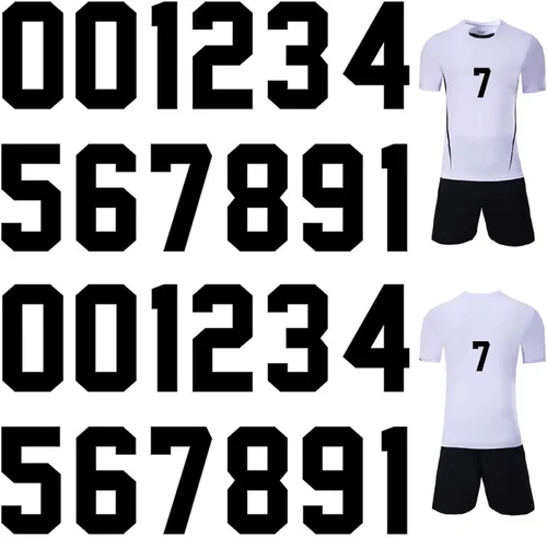 Miniatura 4 de 22 piezas de 8 pulgadas para planchar con números de transferencia de calor, de 0 a 9, camiseta deportiva (blanco, 8 pulgadas)