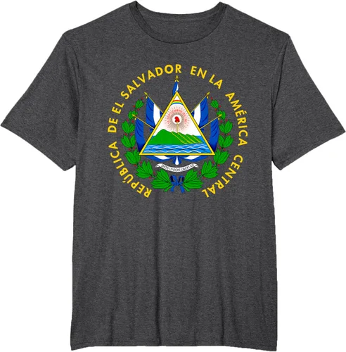 Miniatura 20 de Camiseta con diseño de emblema de la bandera de El Salvador