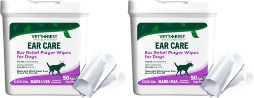 Miniatura 8 de Vet's Best Toallitas para dedos para aliviar los oídos Toallitas limpiadoras de oídos para perros Calma y desodoriza 50 toallitas desechables