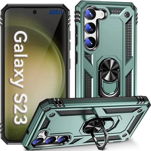 Miniatura 13 de ADDIT Funda S23 para Samsung Galaxy S23 de 6.1 pulgadas, con anillo de soporte, soporte ajustable, grado militar, protección resistente, a prueba