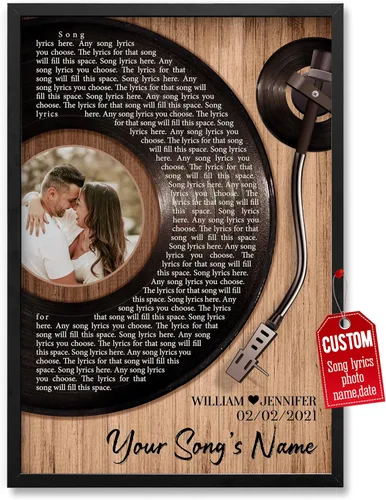 Miniatura 39 de H-DEWALL Póster personalizado de letras de canciones, regalos para marido, foto inspiradora, arte de pared, decoración de casa, sala de estar