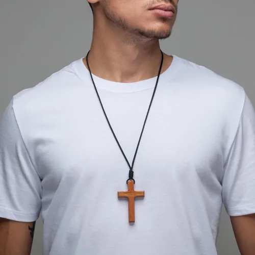 Miniatura 3 de Intercession crucifijo de madera con cuerda hecho en Brasil
