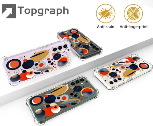 Miniatura 2 de Compatible con Samsung Galaxy S23 - Funda transparente para mujeres y niñas, diseño transparente (formas geométricas de arte abstracto)
