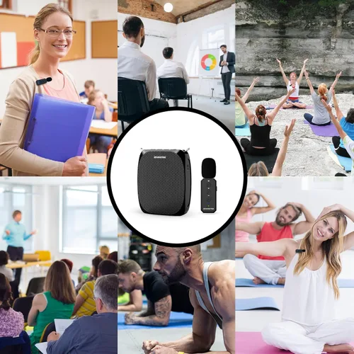 Miniatura 9 de ZOWEETEK Amplificador de voz con micrófono inalámbrico Lavalier para profesores, micrófono de profesor con altavoces, sistema de micrófono