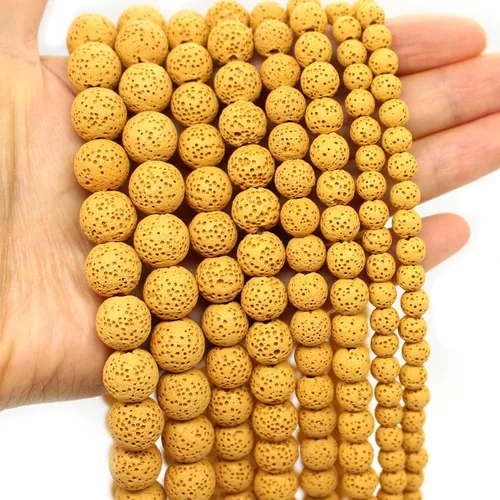 Miniatura 9 de Oameusa Cuentas redondas sueltas de ágata de piedra volcánica de lava azul de 0.236 in para hacer joyas, 1 hebra de 15 pulgadas, 1 hebra por