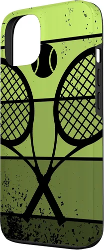Miniatura 2 de Raqueta de jugador de tenis para iPhone 13 con cancha de pelota de tenis Vintage Retro Case
