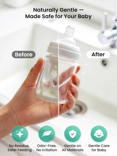 Miniatura 7 de GROWNSY Tabletas detergentes para lavar botellas, fórmula enzimática a base de plantas, elimina los residuos de leche y el olor, seguro